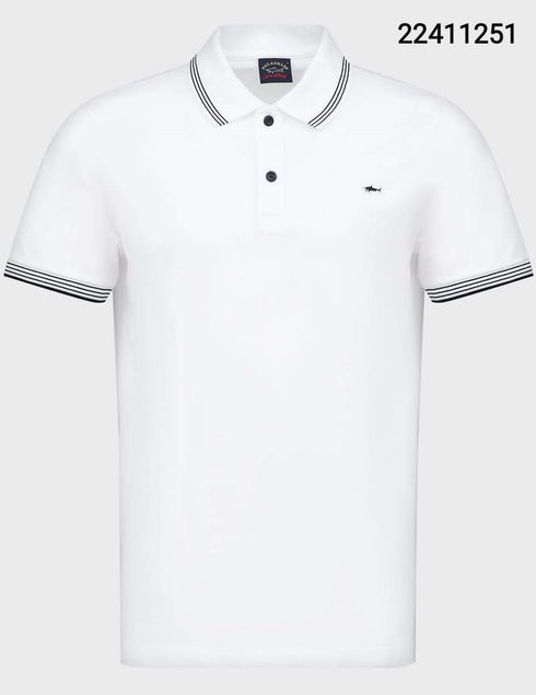 Paul&Shark Polo shirt חולצה פול שארק חולצת צווארון בצבע לבן לוגו קטן